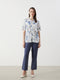 Wacky Collar Floral Women's Blouse